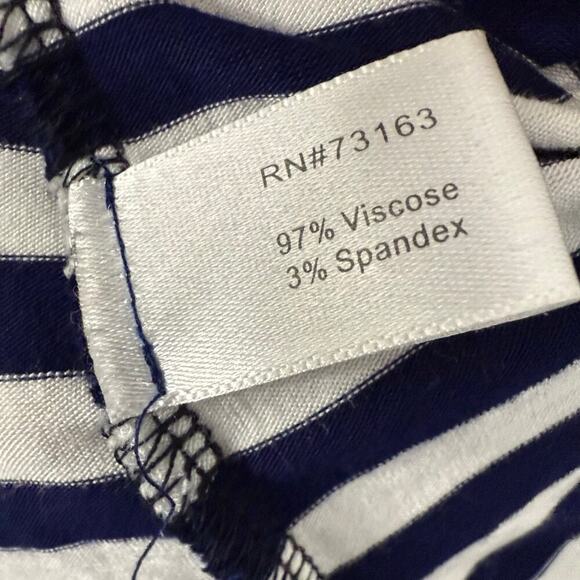 Boston Proper Sleeveless Dress Small Nautical Navy Blue White Striped Twist - Picture 3 of 10